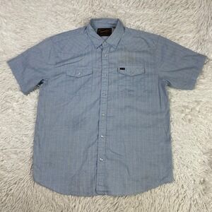 Howler Bros Shirt Mens Large Blue H Bar B Snapshirt Pearl Snap Western Casual L